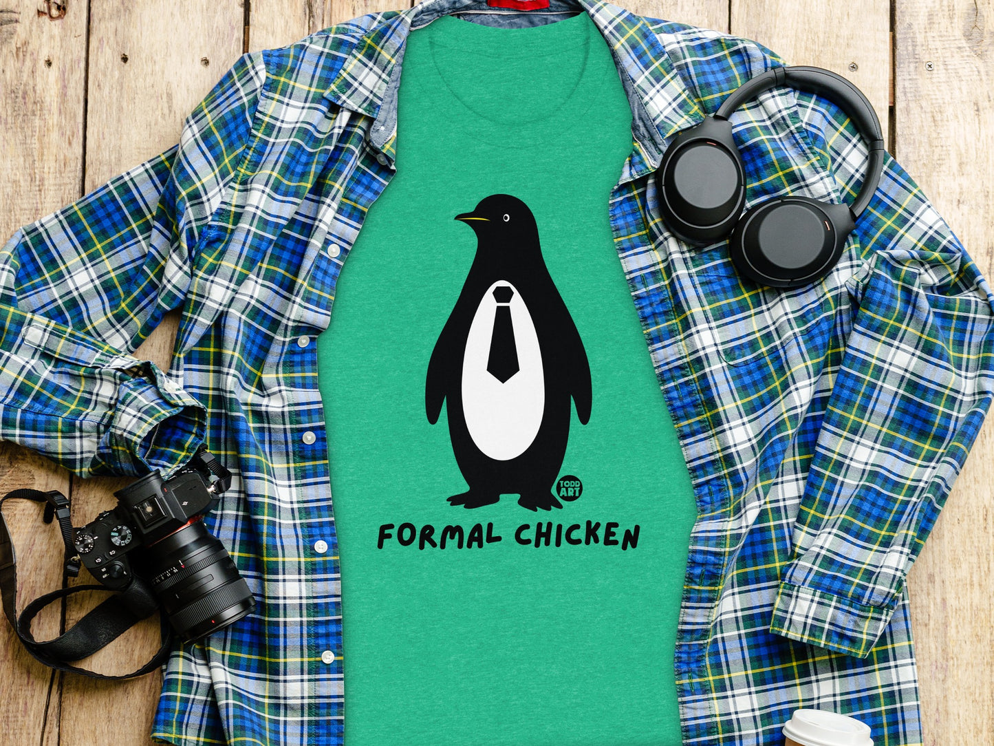 Cute Formal Chicken Penguin Graphic Tee Shirt