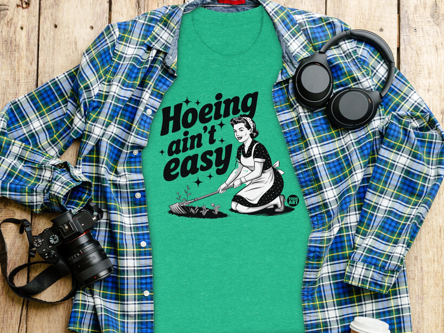 Hoeing ain't easy graphic tee product