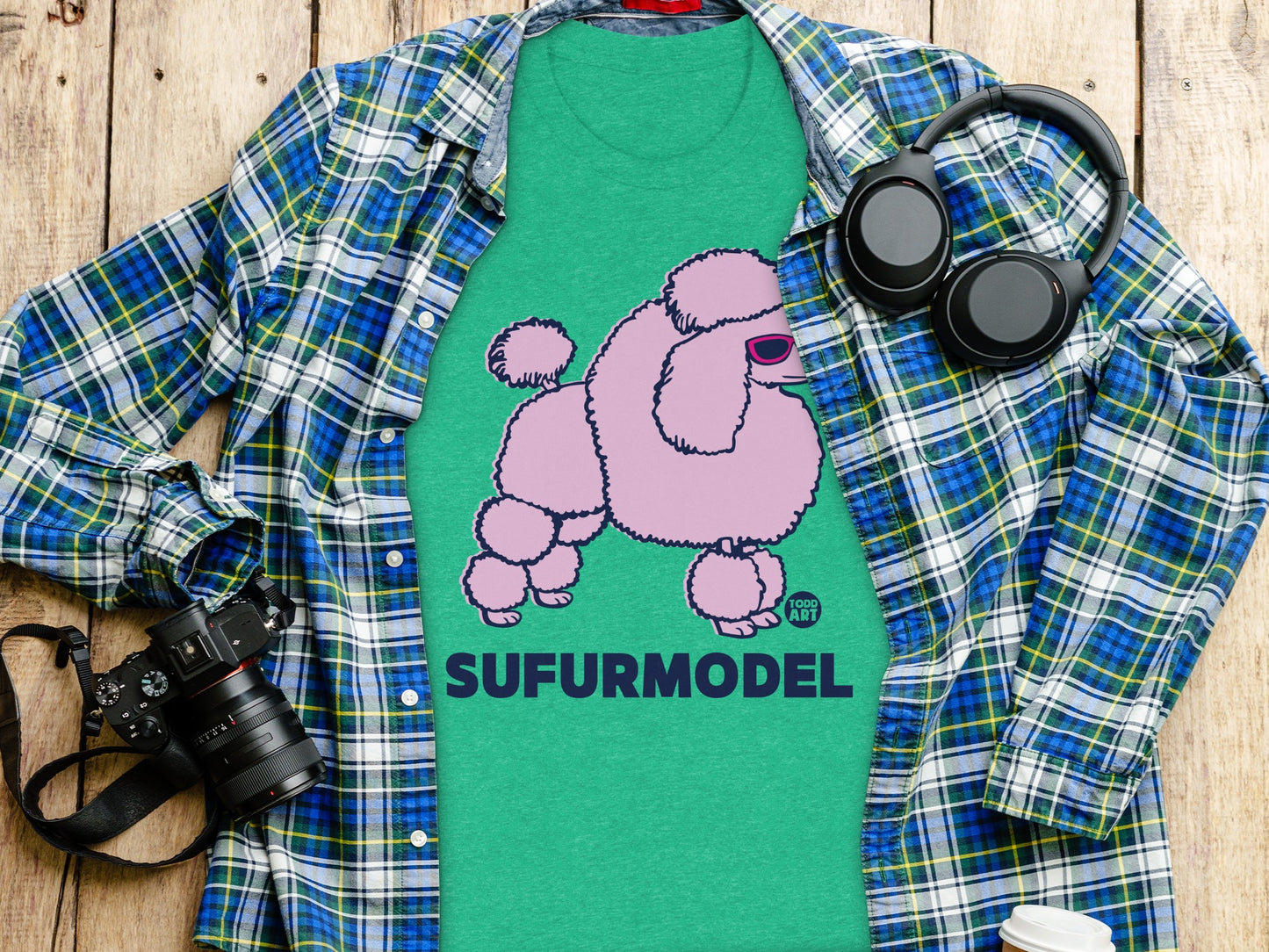 Sufurmodel Poodle Dog Graphic Tee Shirt product type