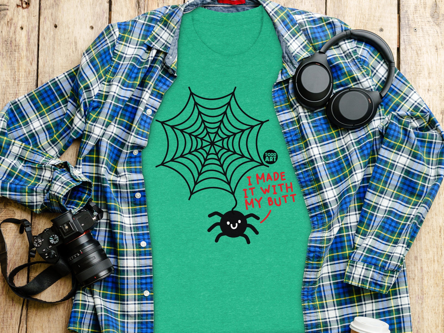Funny Spider Web Design Graphic Tee product