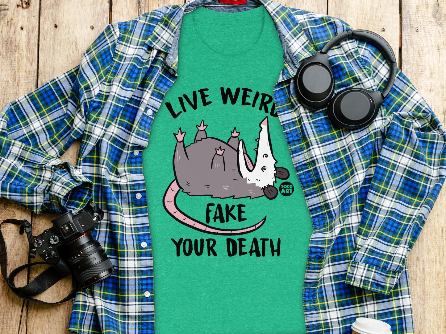 Live Weird Fake Your Death Graphic Shirt