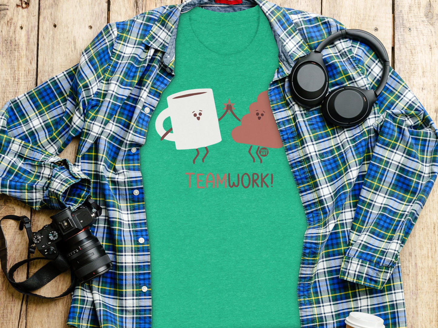 Humorous Teamwork Graphic Tee Shirt