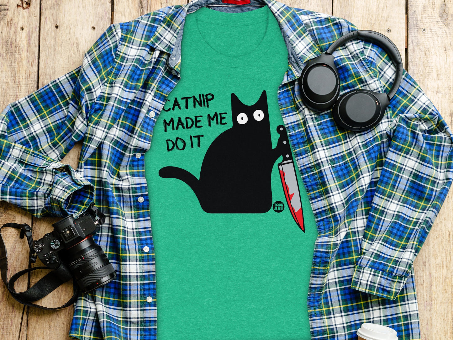 Catnip Made Me Do It Funny Cat Graphic T-Shirt product