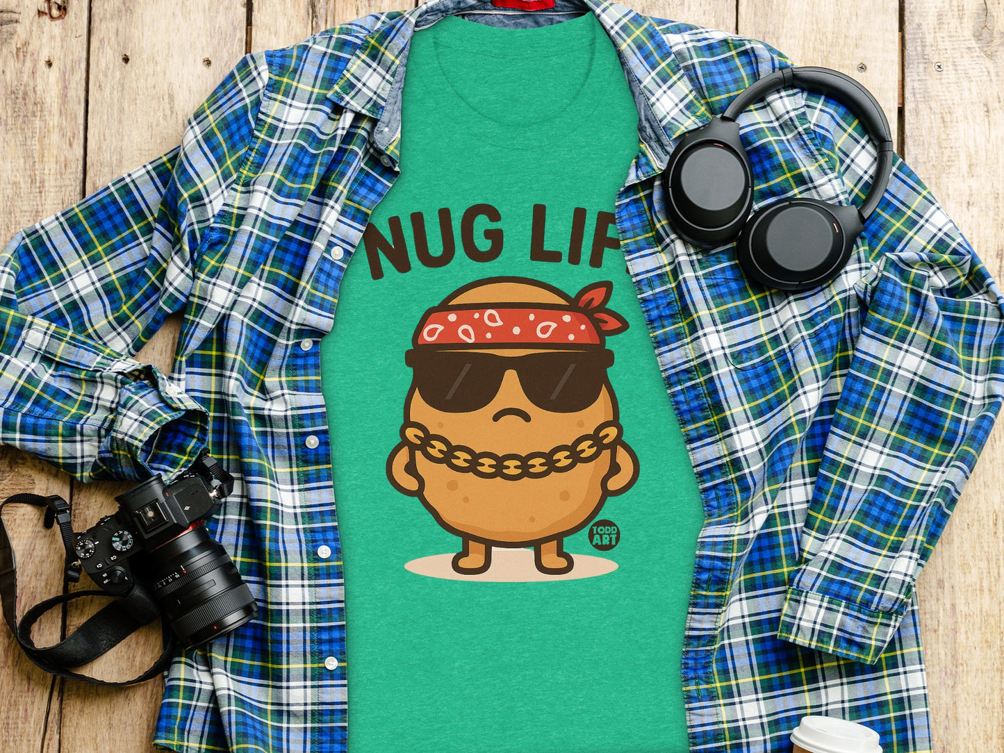 Nug Life Graphic Tee with Fun Cartoon Character shirt