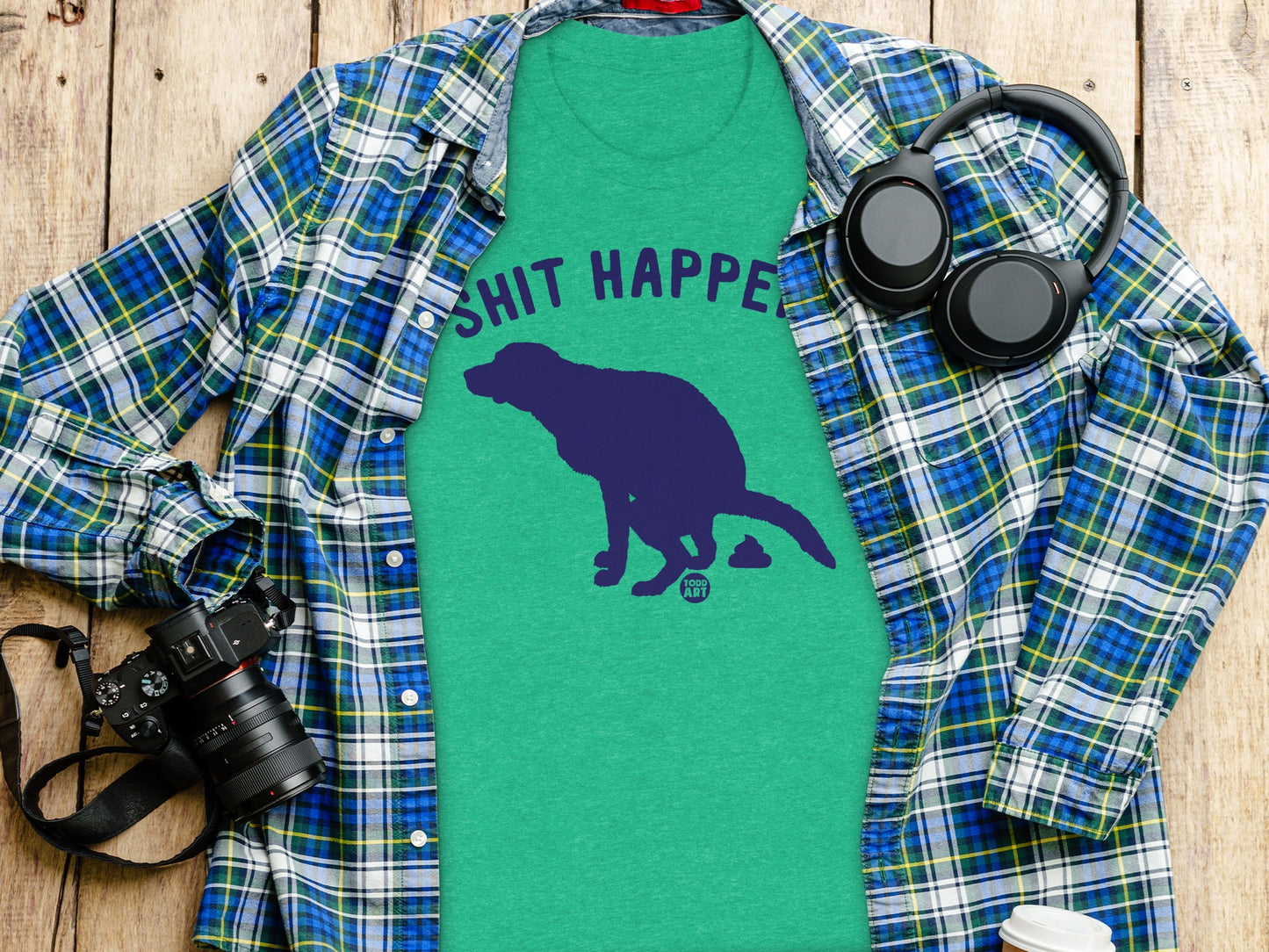 Shit Happens Dog Graphic Teal T-shirt product
