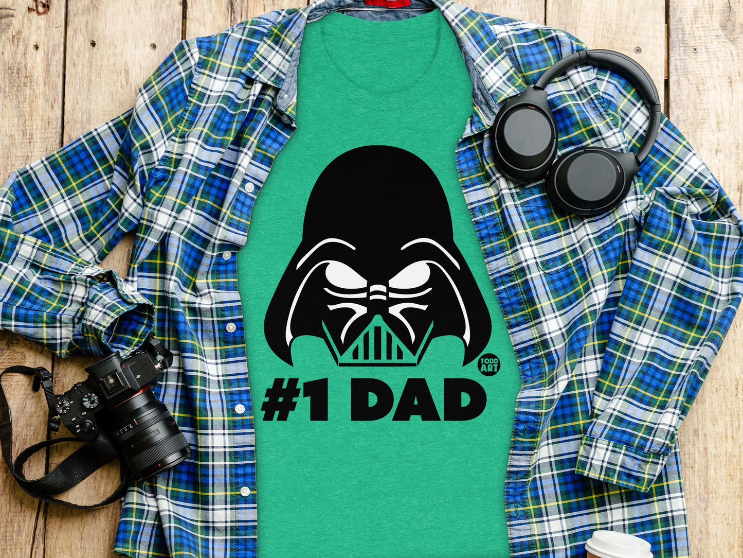 #1 Dad Graphic Green T-Shirt Fun Father's Day Gift product