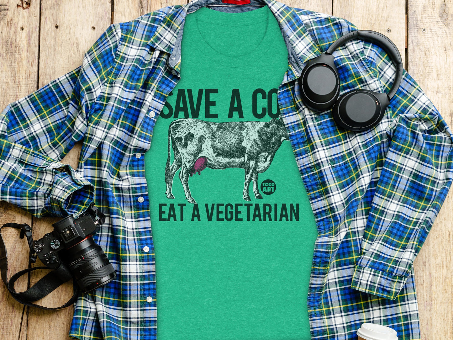 Save a Cow Eat a Vegetarian T-Shirt product type