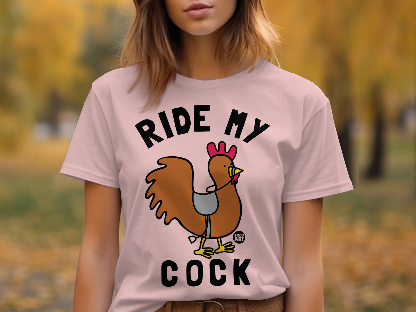 Ride My Cock Funny Chicken Graphic T-Shirt product type