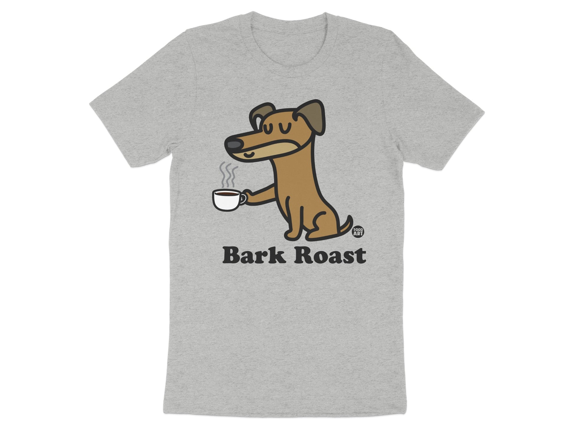 Bark Roast Graphic Dog with Coffee Tee Shirt product