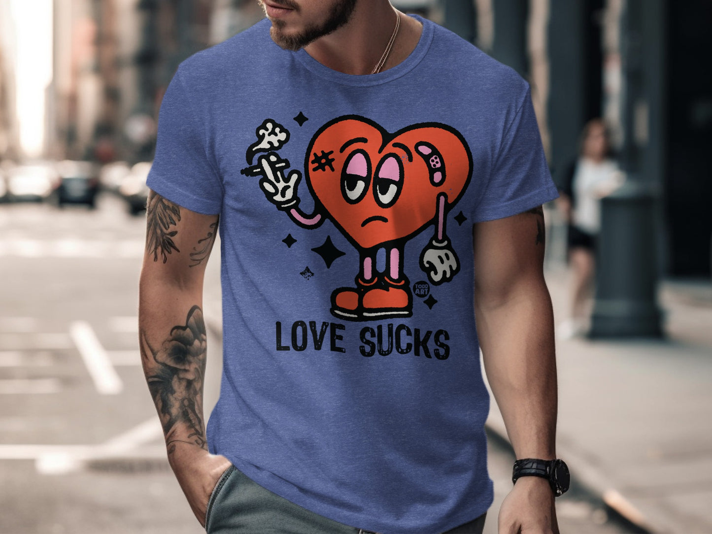 Love Sucks Heart Character Graphic Tee Product