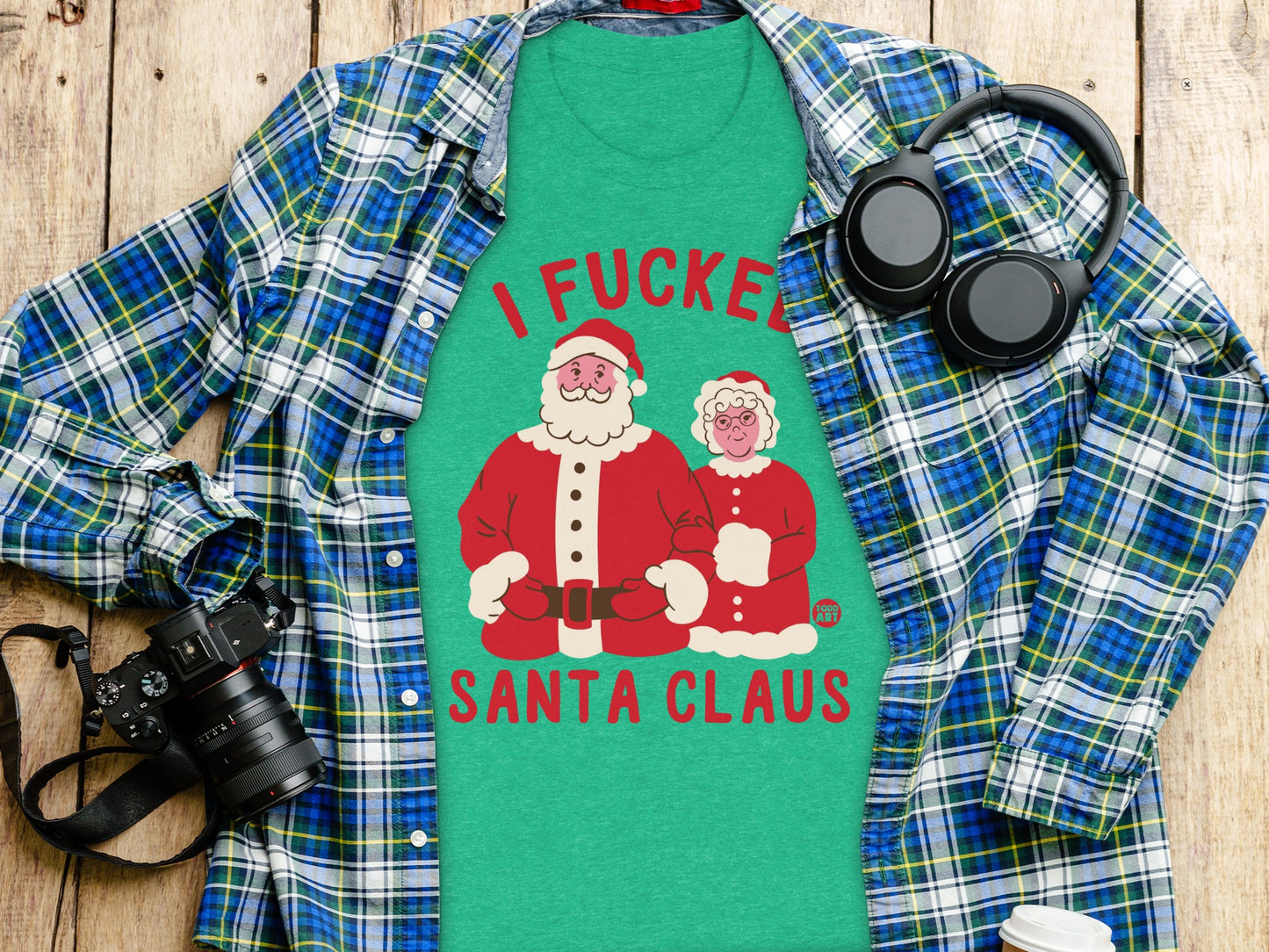 Funny Santa Claus and Mrs Claus Graphic T-shirt product type