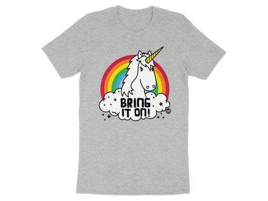Bring It On Unicorn Rainbow Graphic Tee Shirt