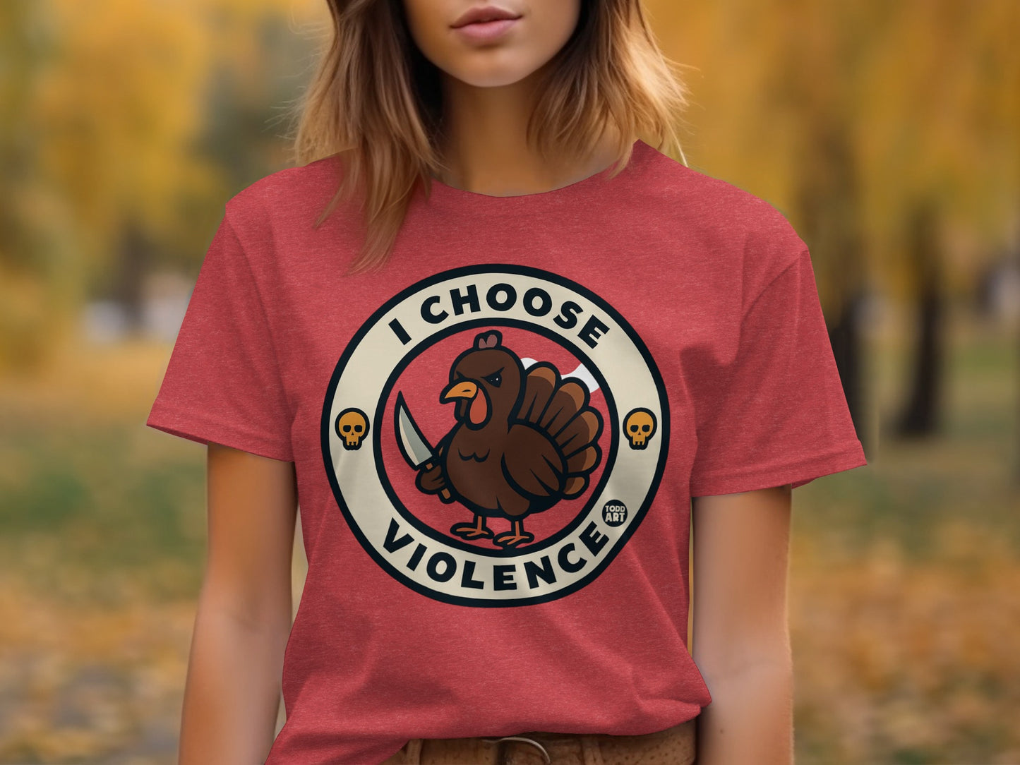 I Choose Violence Turkey T-Shirt Funny Graphic Tee