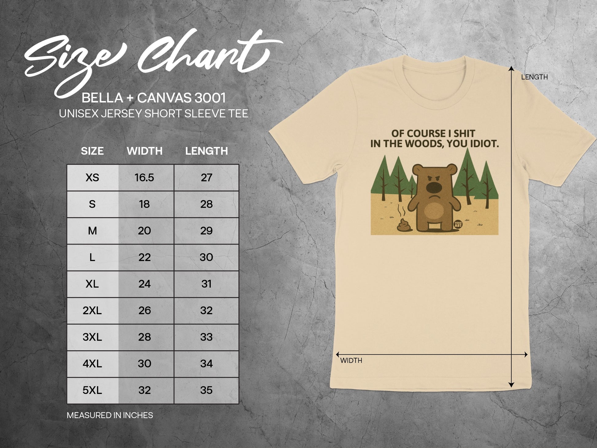 Funny Bear In The Woods Unisex Short Sleeve Tee