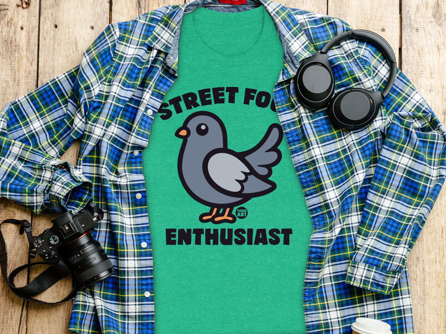 Street Food Enthusiast Pigeon Graphic Tee product type