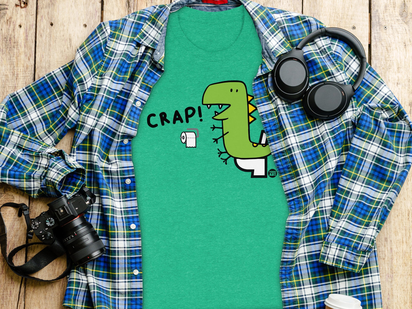 Funny Dinosaur Crap Graphic T-Shirt novelty product