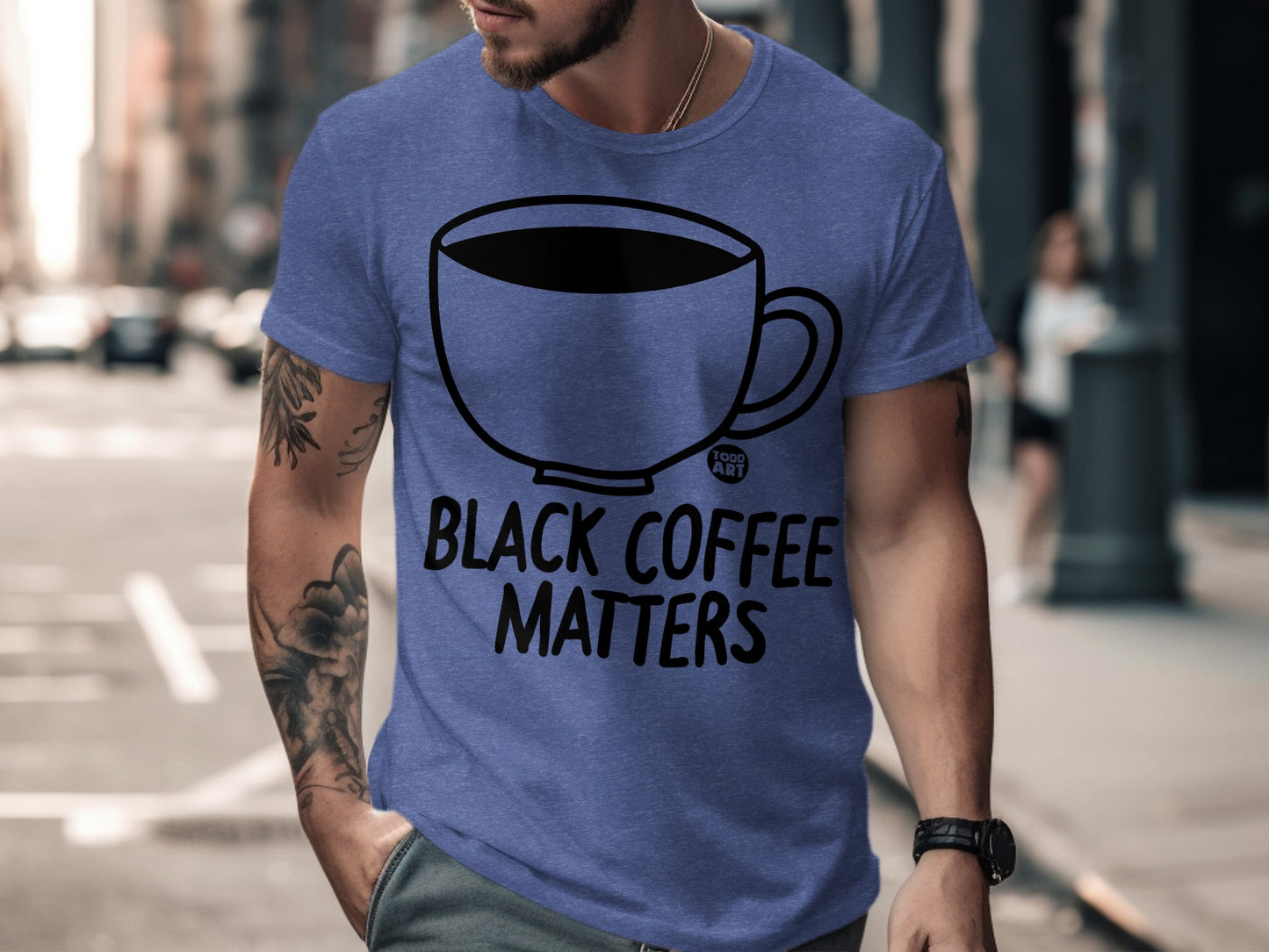 Black Coffee Matters Funny Art Graphic Tee product type