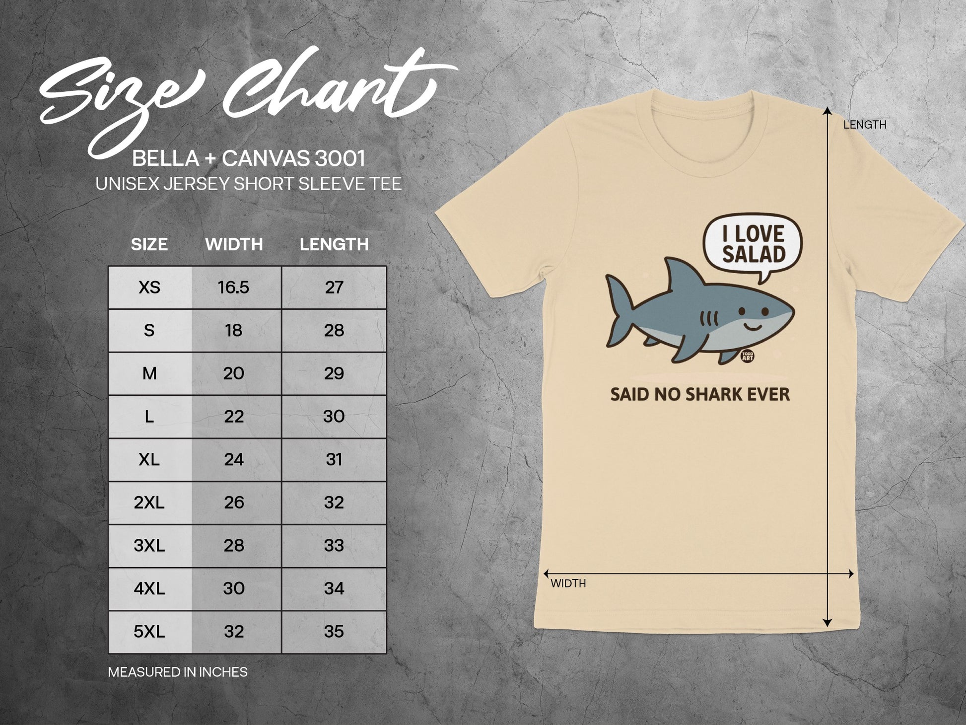 I Love Salad Said No Shark Ever Graphic Tee