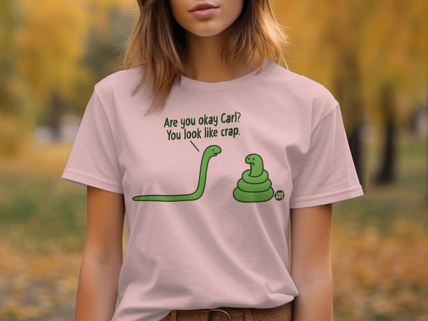 Funny Snake Cartoon Graphic T-Shirt for Humorous Style