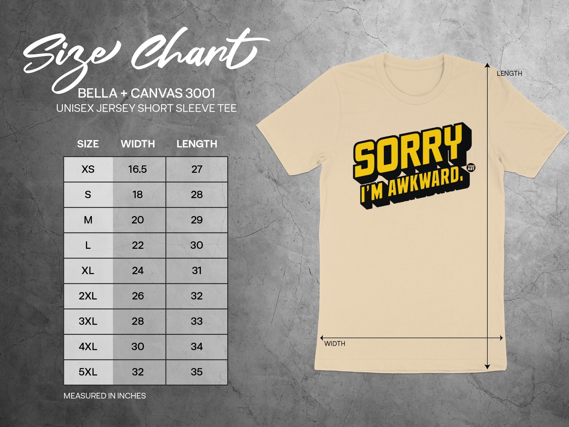 Sorry I'm Awkward Bella Canvas Unisex Jersey Tee product