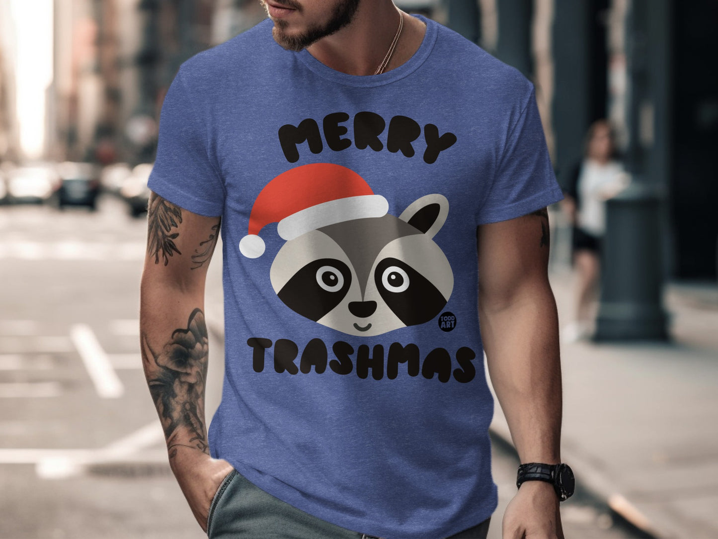 Merry Trashmas Raccoon With Santa Hat Shirt product