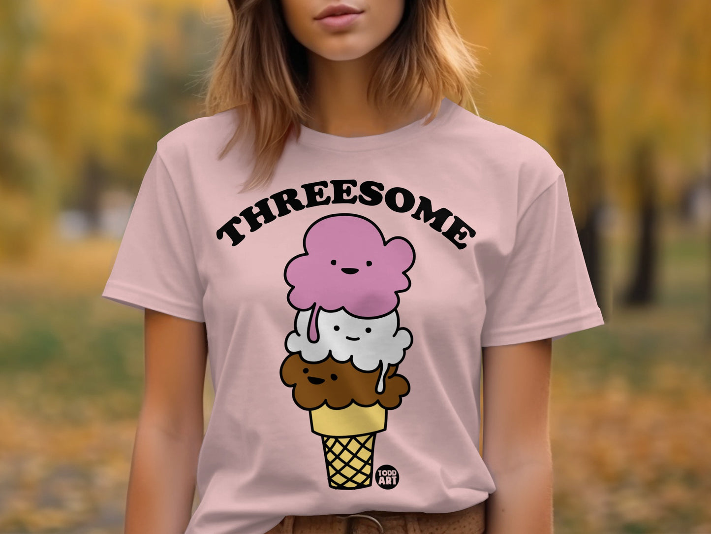 Cute Ice Cream Threesome Graphic Design T-Shirt product