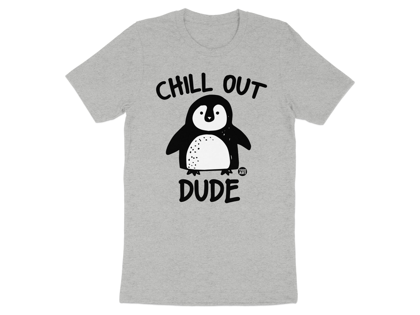 Chill Out Dude Penguin Graphic Design T-shirt