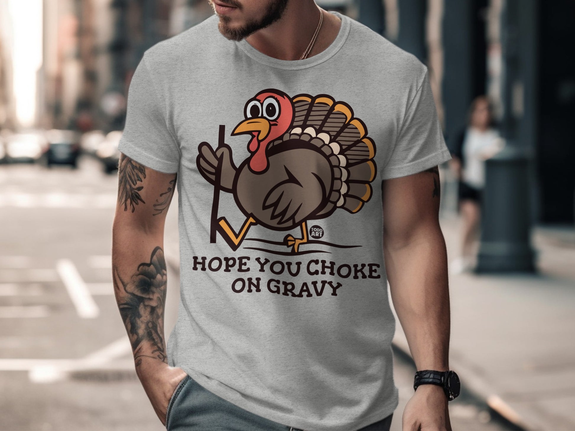 Hope You Choke On Gravy Funny Thanksgiving Shirt