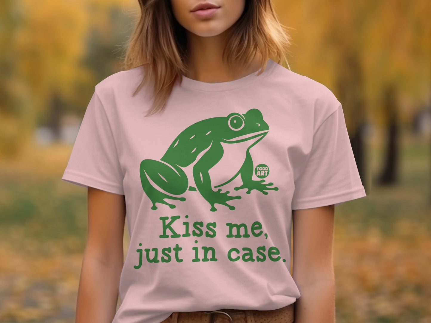 Kiss Me Just In Case Frog Graphic T-Shirt product