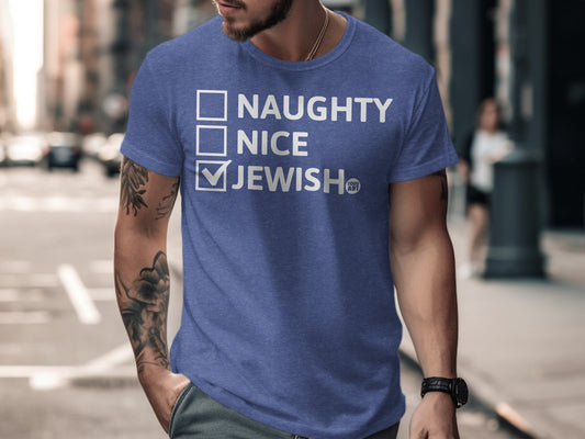 Naughty Nice Jewish Humorous Graphic T-shirt product