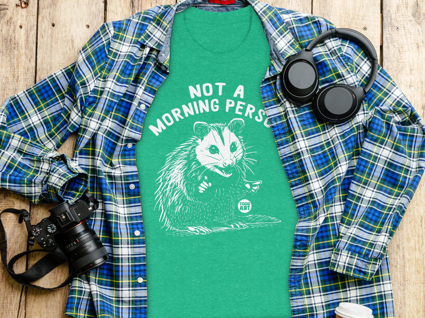 Not A Morning Person Opossum Design Tee Product