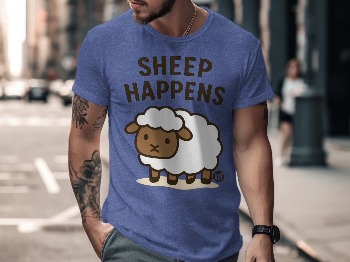 Funny Sheep Happens Shirt with Cute Cartoon Sheep product type