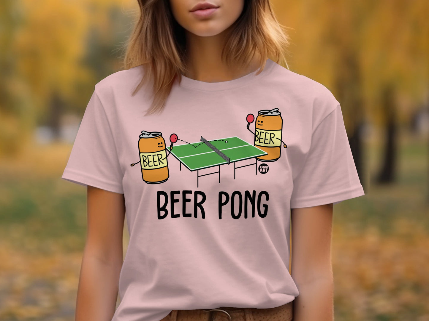 Fun Beer Pong T-Shirt with Cartoon Design product type