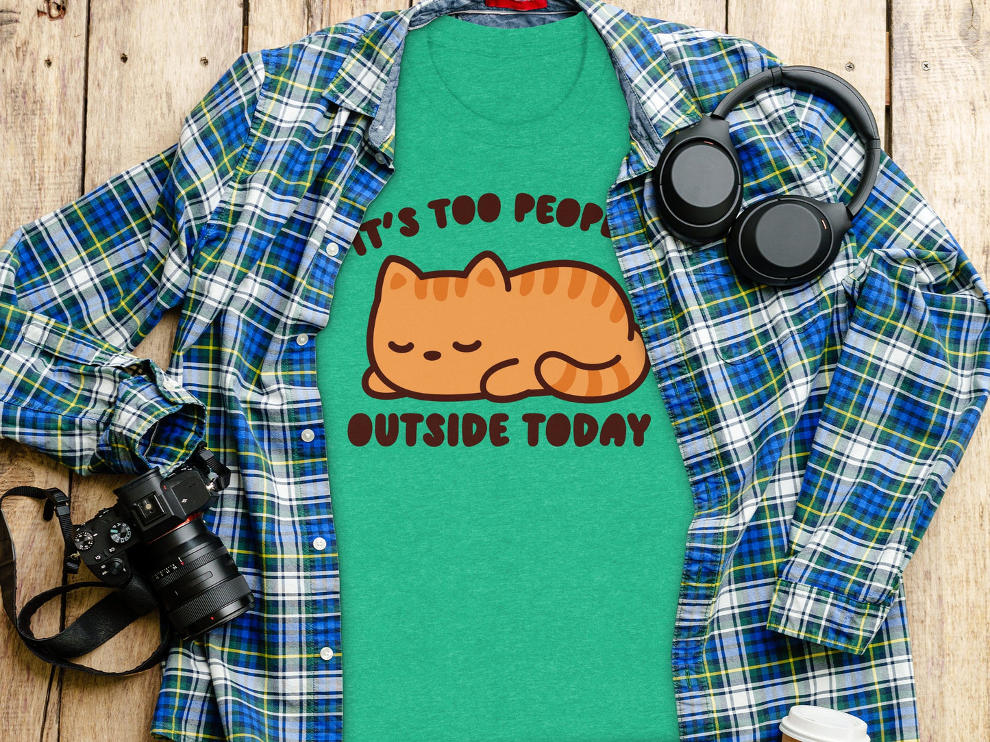 It's Too People Outside Today Funny Cat Shirt product
