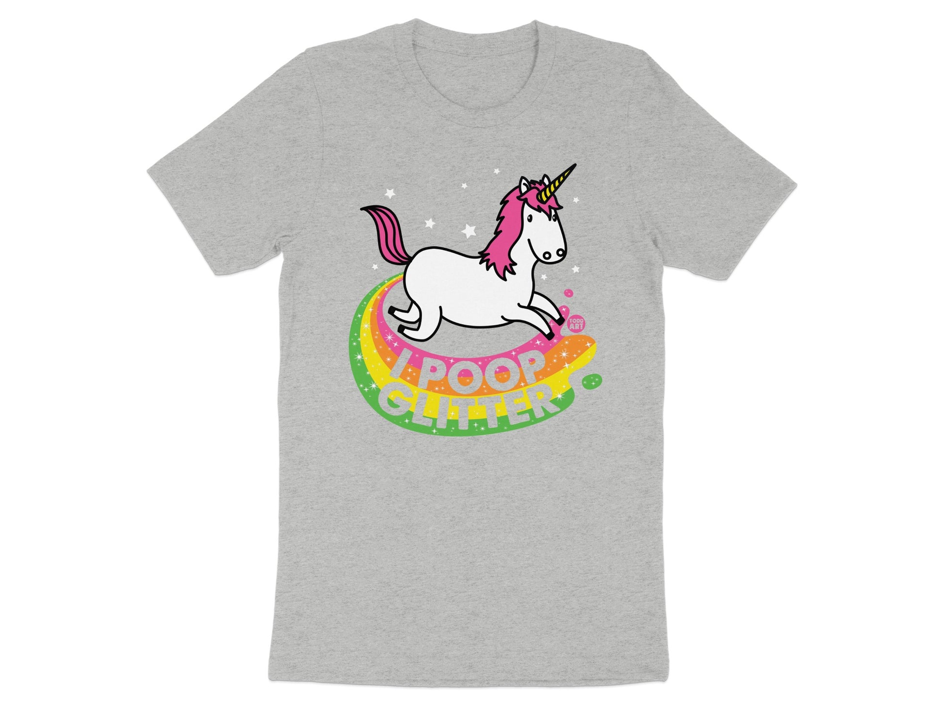 I Poop Glitter Unicorn Rainbow Graphic Tee