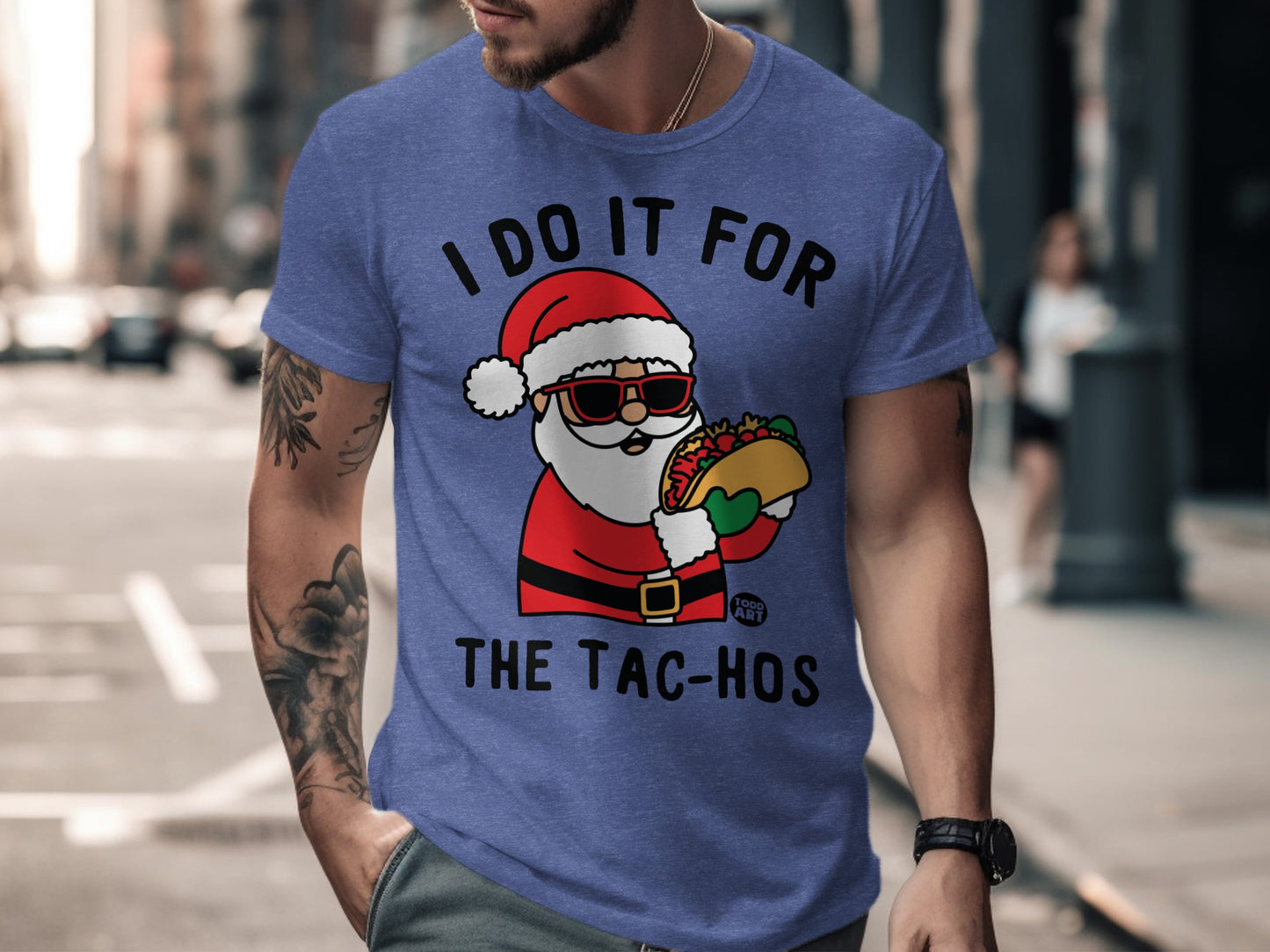 I Do It For The Tac-Hos Santa with Taco Graphic Tee