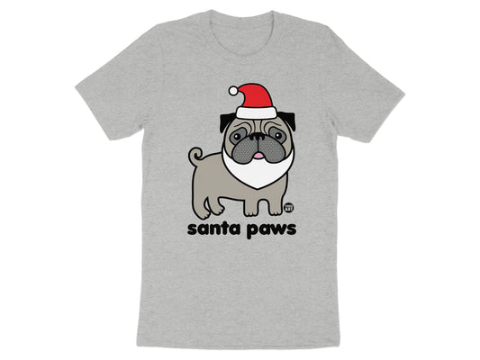 Santa Paws Cute Pug with Santa Hat T-shirt product type