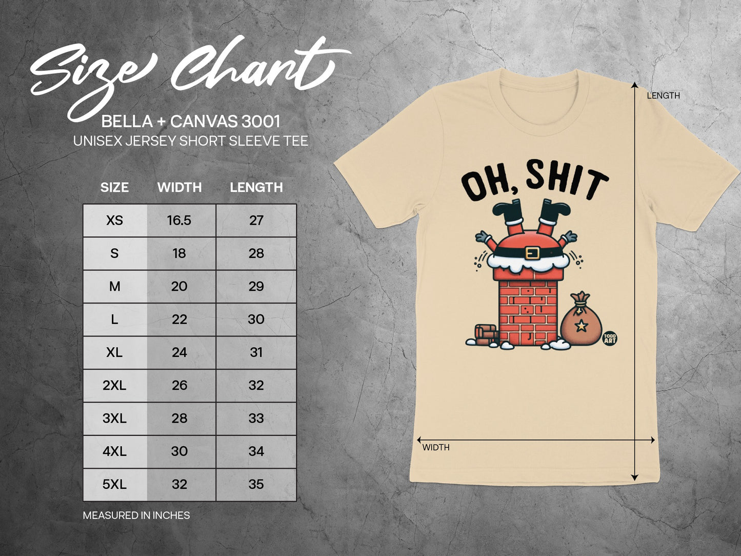 Funny Santa Stuck Chimney Graphic Unisex Jersey Short Sleeve Tee product