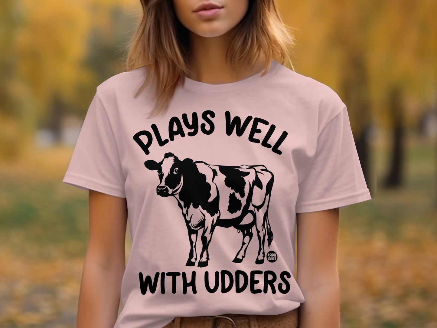 Plays Well With Udders Graphic T-shirt product
