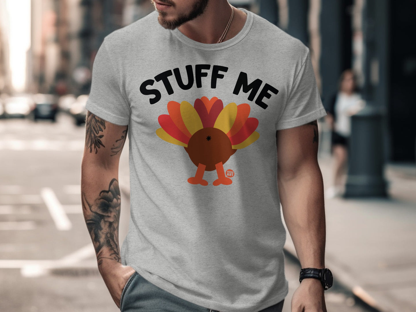 Funny Thanksgiving Stuff Me Turkey Graphic Shirt