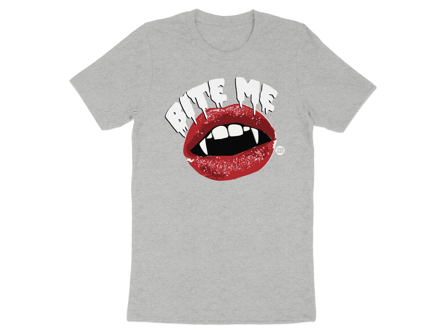Bite Me Fanged Lips Graphic Printed Shirt product