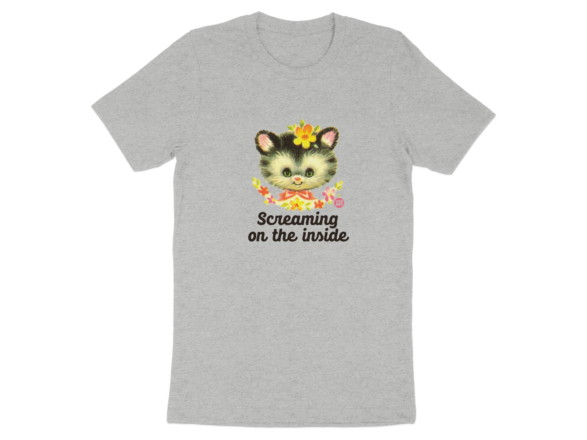 Screaming on the inside cat graphic tee product