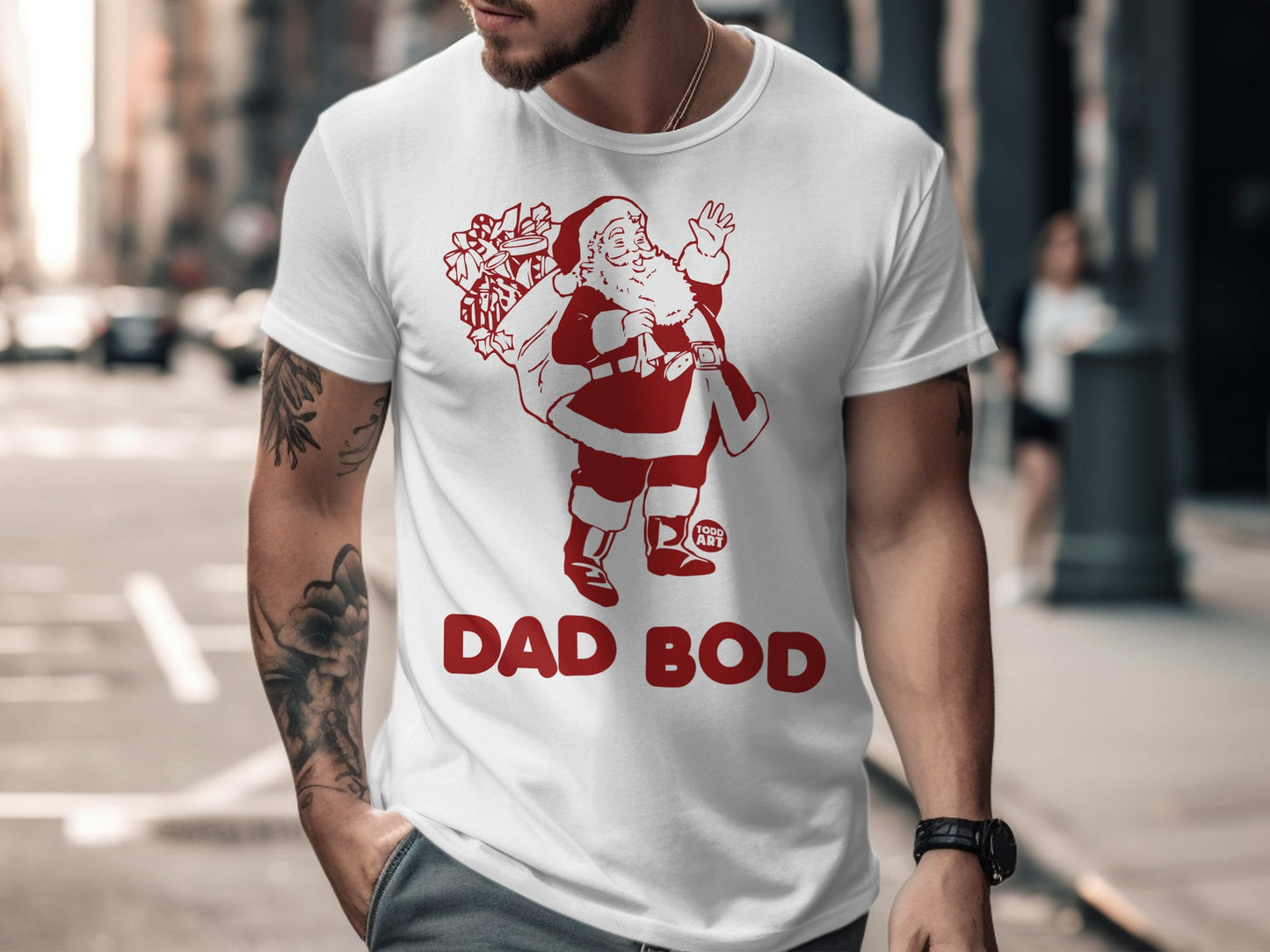 Santa Claus Dad Bod Holiday Graphic T-shirt