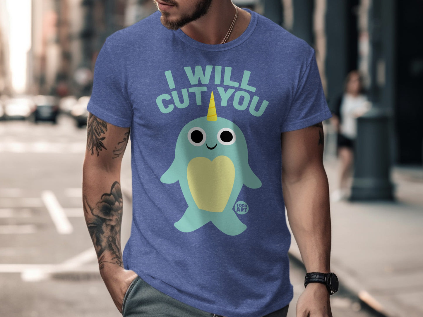 Funny Narwhal I Will Cut You Graphic T-Shirt