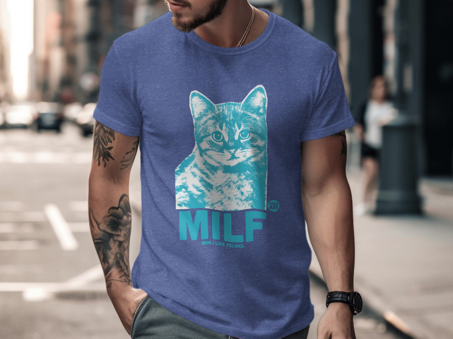 Funny Cat Graphic T-Shirt MILF Design Novelty Product