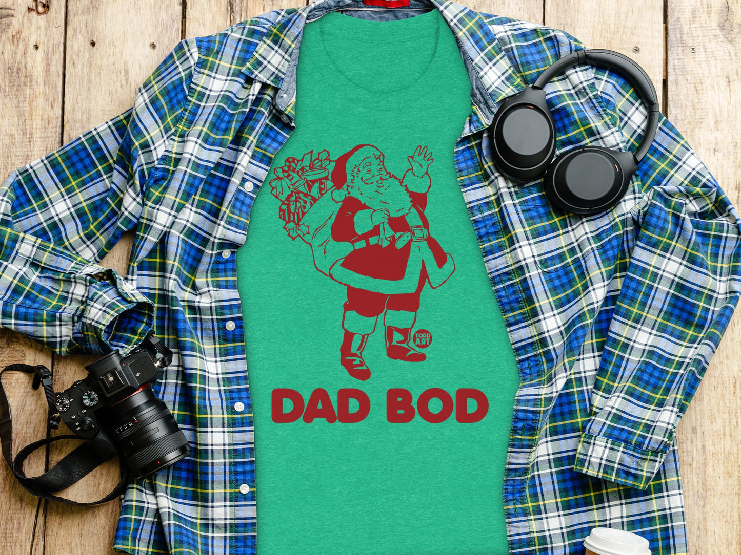 Dad Bod Santa Claus Graphic Tee Shirt