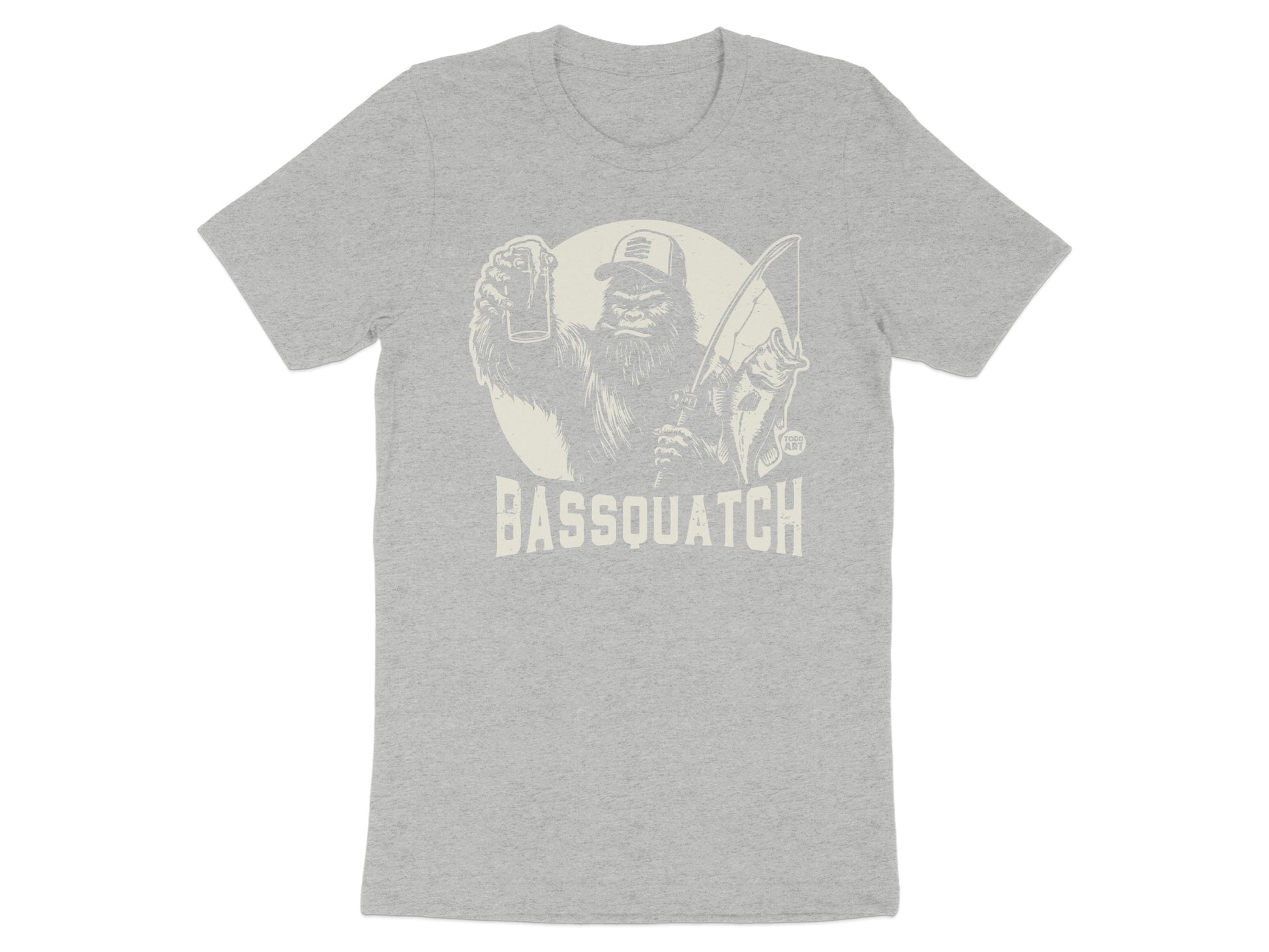 Bassquatch Graphic Print Grey T-Shirt product