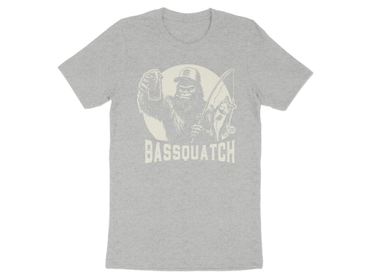 Bassquatch Graphic Print Grey T-Shirt product
