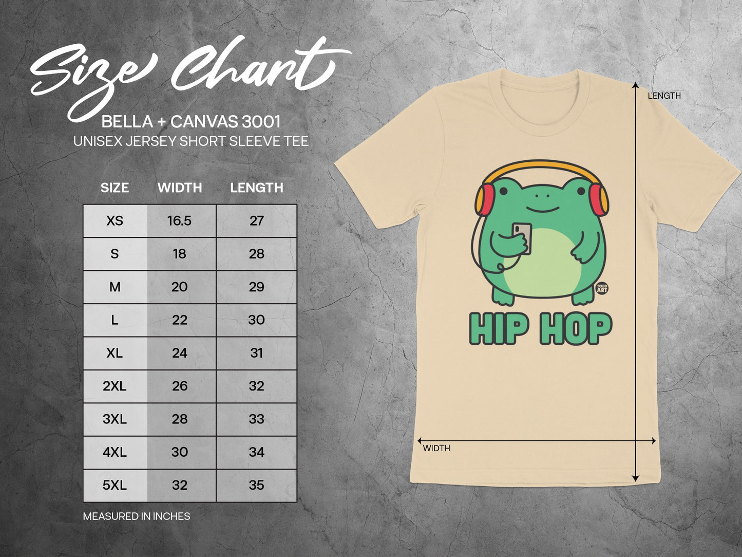 Hip Hop Frog with Headphones Unisex Jersey Tee product
