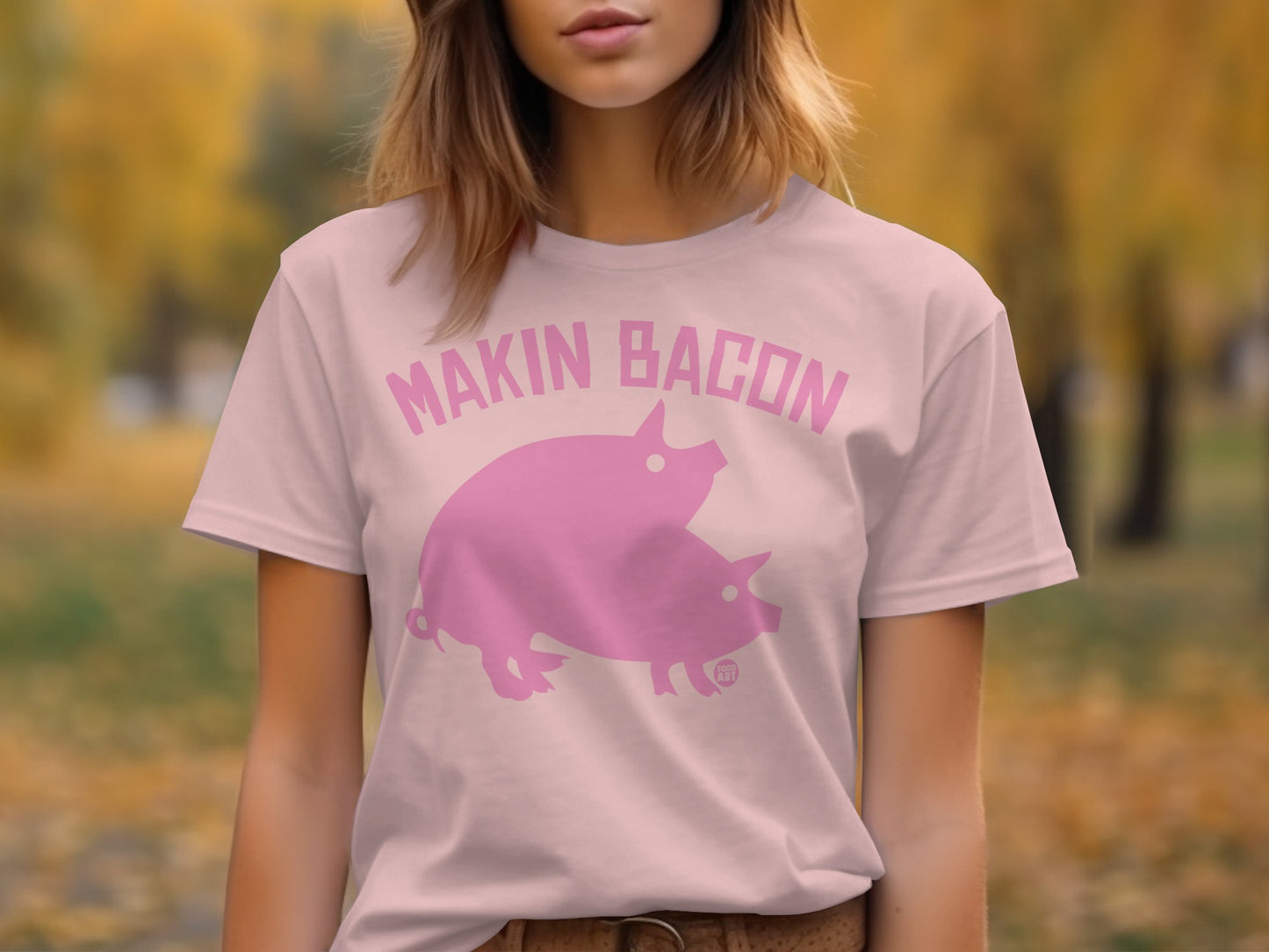 Makin Bacon Pink Pig Design T-Shirt product